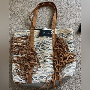 Chloe & Alex fringe tote bag NWT